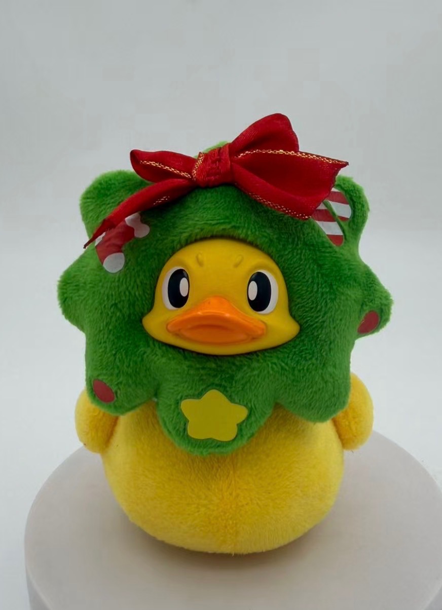 Christmas Tree Duck — bow, star, and ornaments